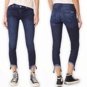 Hudson Colette Mid Rise Chewed Hem Cropped Skinny Jeans SZ 25